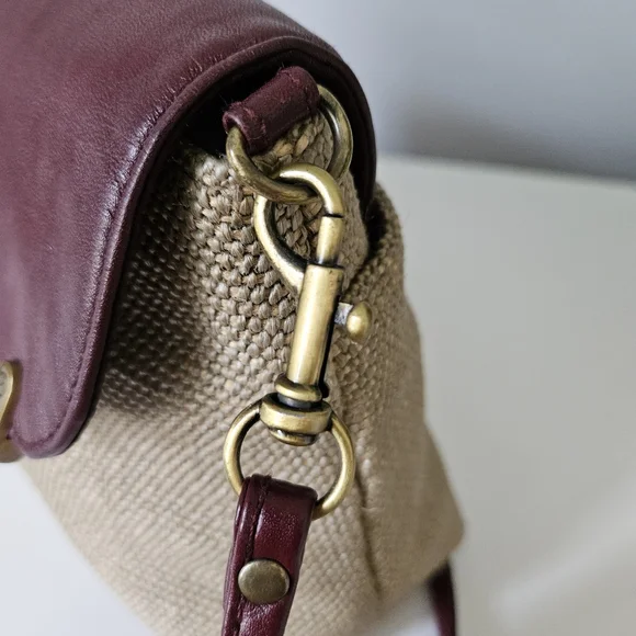 Vintage Etienne Aigner Shoulder Bag Jute & Leather Bag/ Clutch - Picture 5 of 15